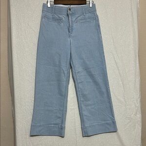 Draper James RSVP Striped Blue Wide Leg Crop Demin. Size 10